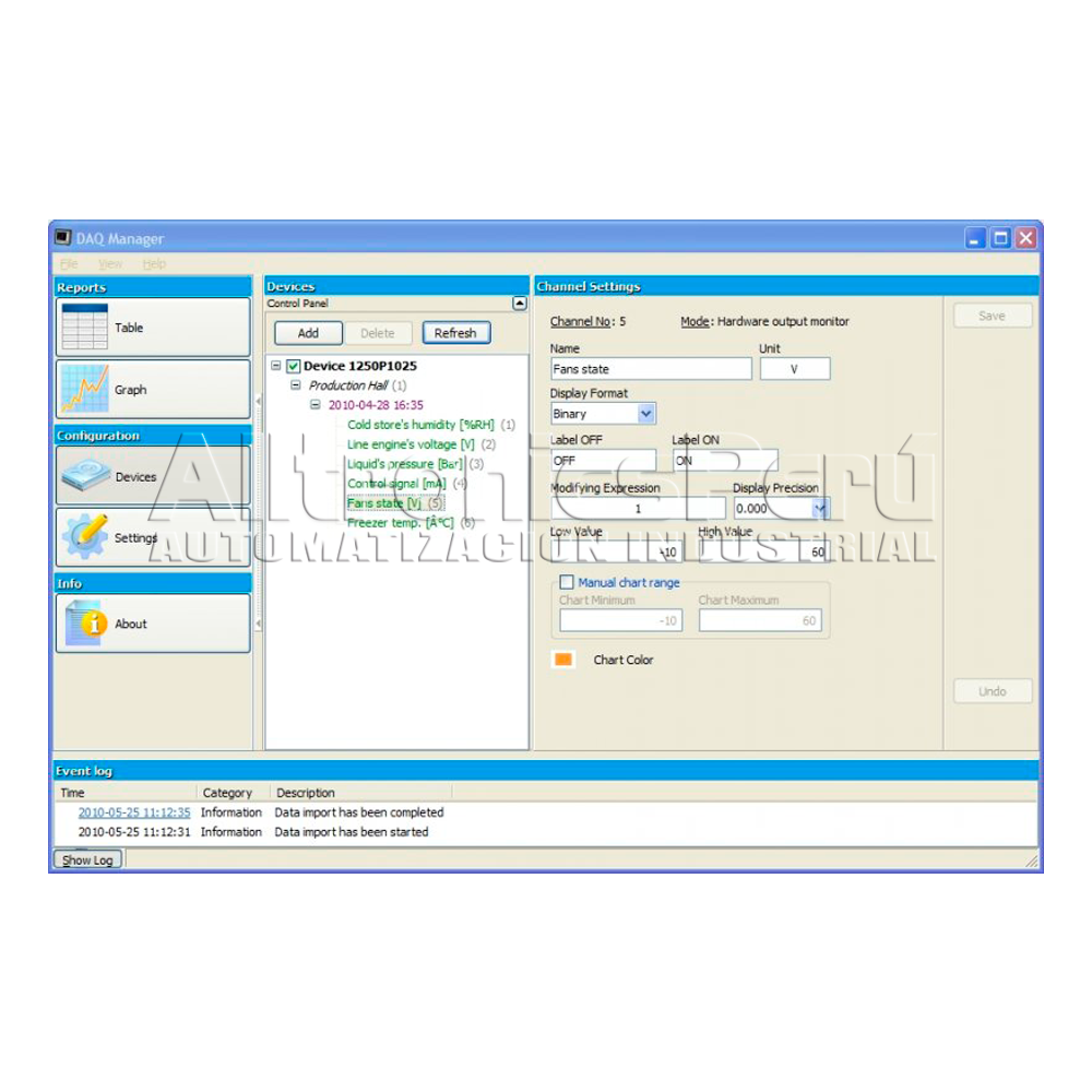 Software DAQ Manager para registradores MultiCom